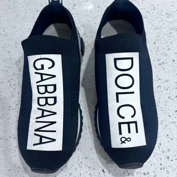 Dolce & Gabbana Black and White Sorrento Slip-On Shoes Sz 38 GUC - Picture 2 of 15